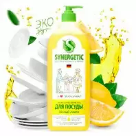 SYNERGETIC Средство для мытья посуды Сочный лимон биоразлагаемое, 1 л. в магазине yu39.ru