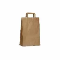 Пакет-сумка крафт, 24+14х28 см, 80 г/м2, с плоскими ручками, в упаковке 300 штук в магазине yu39.ru