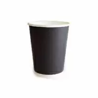 Стакан бумажный ThermoCup BLACK 300 мл, 2-х сл. (d=90), матовый, одноразовый, чёрный, 50 шт. в магазине yu39.ru