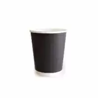 Стакан бумажный ThermoCup BLACK, матовый, одноразовый, чёрный, 250 мл, 2-х сл. (d=80), 50 шт.  в магазине yu39.ru