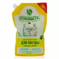 SYNERGETIC ДОЙ-ПАК Средство для мытья посуды и детских игрушек с ароматом Лимона биоразлагаемое, 750 мл. в магазине yu39.ru