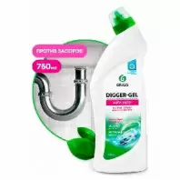 Средство Grass Digger-gel для прочистки канализационных труб щелочное, 750 мл.  в магазине yu39.ru