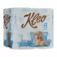 Туалетная бумага Kleo Ultra, 8 рул., 3 сл., белая в магазине yu39.ru