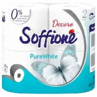 Туалетная бумага Soffione Pure white, 4 рул., 2 сл., белая в магазине yu39.ru
