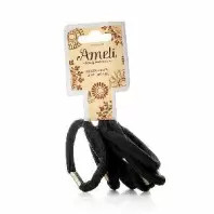 Резинки для волос Ameli чёрные, набор 8 шт.