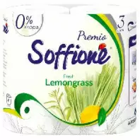 Туалетная бумага Soffione Lemongrass, 4 рул., 3 сл., жёлтая в магазине yu39.ru