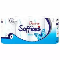 Туалетная бумага Soffione Decoro blue, 8 рул., 2 сл., голубая в магазине yu39.ru
