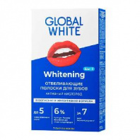Полоски Global White Teeth whitening strips для отбеливания зубов за 7 дней
